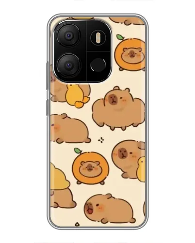 Чехол для TECNO Pop 7 с картинкой «Капибары с апельсинами»