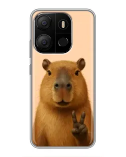 Чехол для TECNO Pop 7 с картинкой «Капибара виктория»