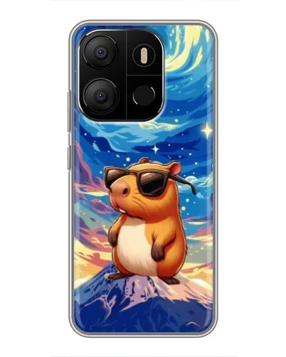 Чехол для TECNO Pop 7 с картинкой «Капибара Ван Гога»