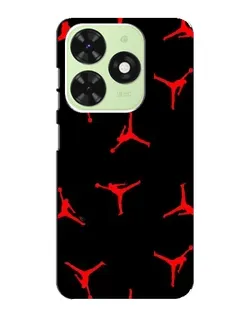 Чехол для TECNO Pop 8 с картинкой «Jordan Red Pattern»