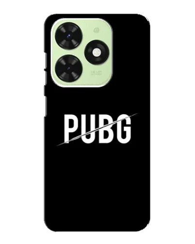 Чехол для TECNO Pop 8 с картинкой «PUBG — белый логотип»