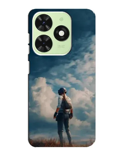 Чехол для TECNO Pop 8 с картинкой «Герой PUBG на скале»