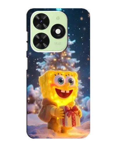 Чехол для TECNO Pop 8 с картинкой «Рождественский Спанч Боб»