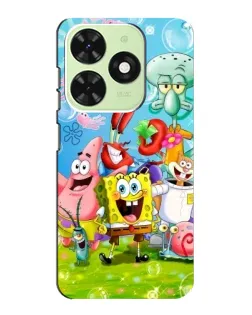 Чехол для TECNO Pop 8 с картинкой «Губка Боб и друзья» Чехол для TECNO Pop 8 с картинкой «Губка Боб и друзья»