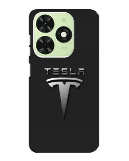 Чохол для TECNO Pop 8 з картинкою «Сталевий логотип Tesla»