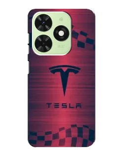 Чохол для TECNO Pop 8 з картинкою «Тесла червоний карбон»