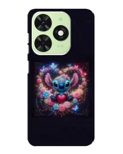 Чохол для TECNO Pop 8 з картинкою «Stitch у квітах»