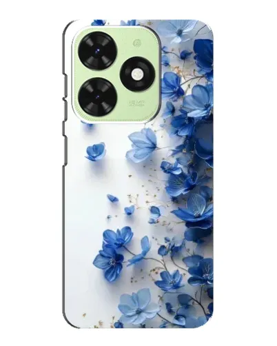 Чехол для TECNO Pop 8 с картинкой «Голубой цветочный каскад»