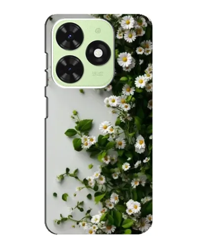 Чехол для TECNO Pop 8 с картинкой «Ветка мелких белых цветов»