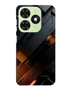 Чехол для TECNO Pop 8 с картинкой «Черные геометрические блоки»