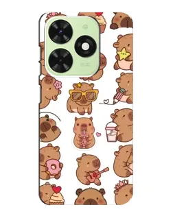 Чехол для TECNO Pop 8 с картинкой «Стикерпак с капибарами» Чехол для TECNO Pop 8 с картинкой «Стикерпак с капибарами»