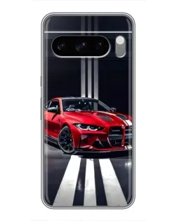 Чохол для TECNO Pop X з картинкою «Червона BMW на дорозі»