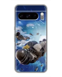 Чехол для TECNO Pop X с картинкой «Десант PUBG — прыжок»