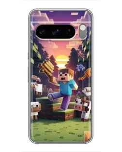 Чехол для TECNO Pop X с картинкой «Стив на ферме»