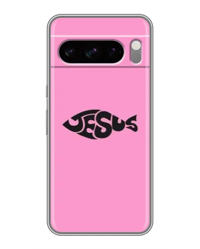 Чохол для TECNO Pop X з картинкою «Рожевий символ Jesus»