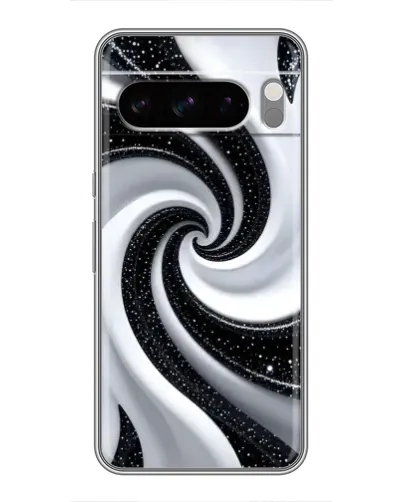 Чехол для TECNO Pop X с картинкой «Черно-белая спираль»