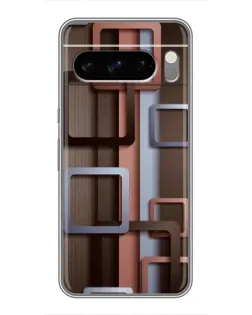 Чехол для TECNO Pop X с картинкой «Коричневые объемные квадраты» Чехол для TECNO Pop X с картинкой «Коричневые объемные квадраты»