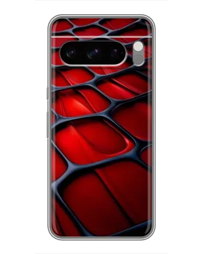 Чехол для TECNO Pop X с картинкой «Красная глянцевая сетка»