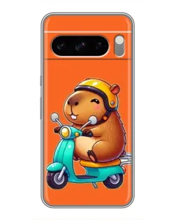 Чехол для TECNO Pop X с картинкой «Капибара на скутере»