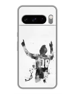 Чехол для TECNO Pop X с картинкой «Черно-белый силуэт Месси» Чехол для TECNO Pop X с картинкой «Черно-белый силуэт Месси»