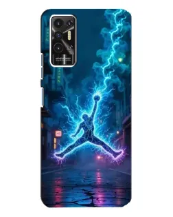 Чехол для TECNO Pova 2 (LE7n) с картинкой «Jordan Gold Jumpman»