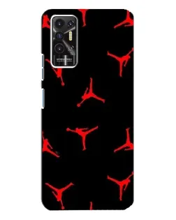 Чехол для TECNO Pova 2 (LE7n) с картинкой «Jordan Red Pattern»