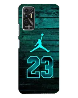 Чехол для TECNO Pova 2 (LE7n) с картинкой «Jordan Cyan 23»