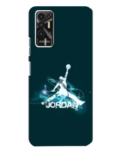 Чехол для TECNO Pova 2 (LE7n) с картинкой «Jordan Blue Fire»