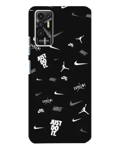 Чехол для TECNO Pova 2 (LE7n) с картинкой «Nike Black Pattern» Чехол для TECNO Pova 2 (LE7n) с картинкой «Nike Black Pattern»