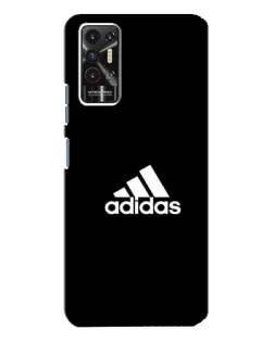 Чехол для TECNO Pova 2 (LE7n) с картинкой «Черная классика Adidas»