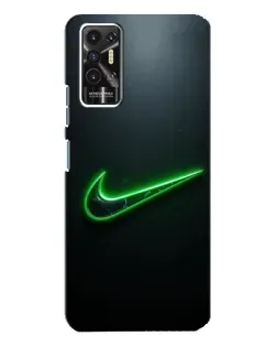 Чехол для TECNO Pova 2 (LE7n) с картинкой «Неоновый контур Nike»