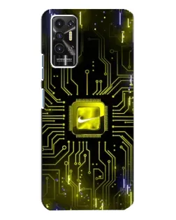 Чехол для TECNO Pova 2 (LE7n) с картинкой «Nike — золотая искра» Чехол для TECNO Pova 2 (LE7n) с картинкой «Nike — золотая искра»