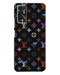 Чехол для TECNO Pova 2 (LE7n) с картинкой «Цветная монограмма LV»