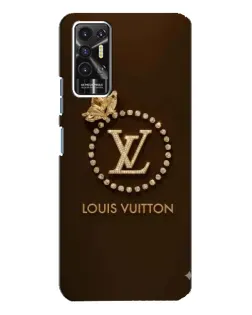 Чехол для TECNO Pova 2 (LE7n) с картинкой «LV — золотая печать»