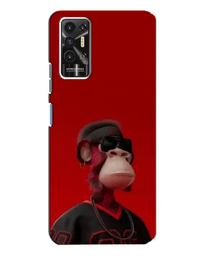 Чехол для TECNO Pova 2 (LE7n) с картинкой «Bored Ape в красном»
