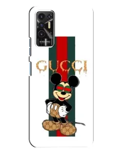 Чехол для TECNO Pova 2 (LE7n) с картинкой «Микки Маус Gucci — полосы» Чехол для TECNO Pova 2 (LE7n) с картинкой «Микки Маус Gucci — полосы»