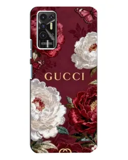 Чехол для TECNO Pova 2 (LE7n) с картинкой «Gucci — бордовые розы» Чехол для TECNO Pova 2 (LE7n) с картинкой «Gucci — бордовые розы»