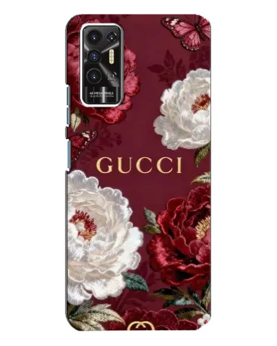 Чехол для TECNO Pova 2 (LE7n) с картинкой «Gucci — бордовые розы» Чехол для TECNO Pova 2 (LE7n) с картинкой «Gucci — бордовые розы»