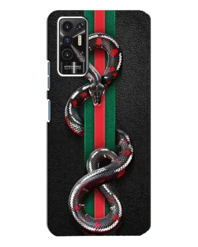 Чехол для TECNO Pova 2 (LE7n) с картинкой «Gucci — змея на полосе» Чехол для TECNO Pova 2 (LE7n) с картинкой «Gucci — змея на полосе»