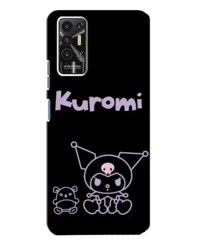 Чехол для TECNO Pova 2 (LE7n) с картинкой «Kuromi — черный минимализм»