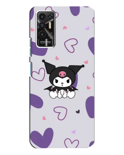 Чехол для TECNO Pova 2 (LE7n) с картинкой «Kuromi и лавандовые сердца»
