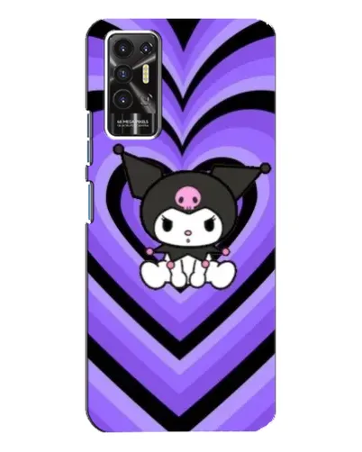 Чехол для TECNO Pova 2 (LE7n) с картинкой «Kuromi и фиолетовые сердца»