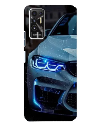 Чехол для TECNO Pova 2 (LE7n) с картинкой «Взгляд BMW с синими фарами»