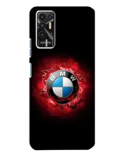 Чехол для TECNO Pova 2 (LE7n) с картинкой «Логотип BMW — вспышка»