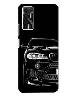Чехол для TECNO Pova 2 (LE7n) с картинкой «Темный силуэт BMW»
