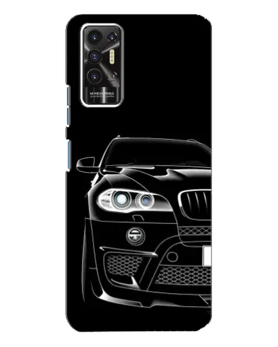 Чехол для TECNO Pova 2 (LE7n) с картинкой «Темный силуэт BMW»
