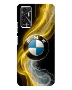 Чехол для TECNO Pova 2 (LE7n) с картинкой «Золотистый дым BMW»