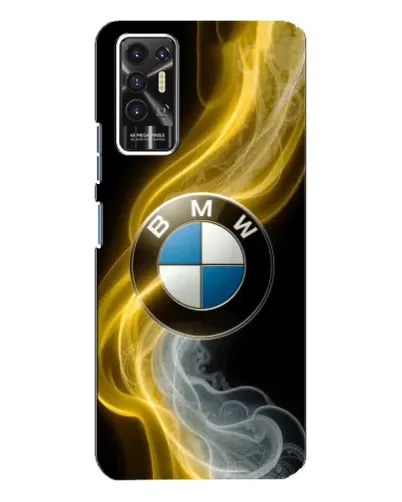 Чехол для TECNO Pova 2 (LE7n) с картинкой «Золотистый дым BMW»