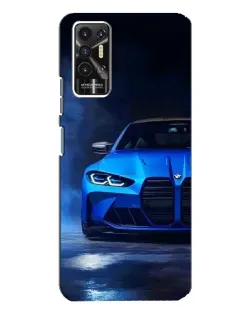 Чехол для TECNO Pova 2 (LE7n) с картинкой «Голубая BMW M4»