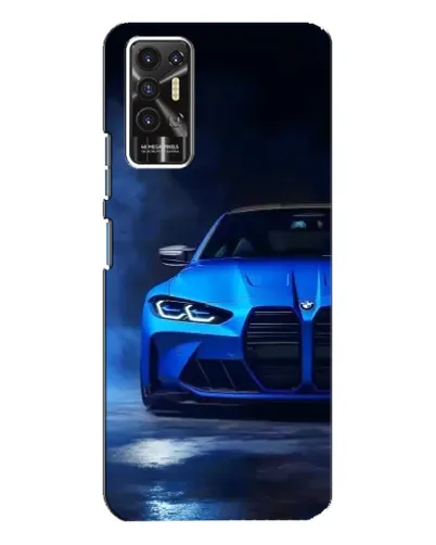 Чехол для TECNO Pova 2 (LE7n) с картинкой «Голубая BMW M4»